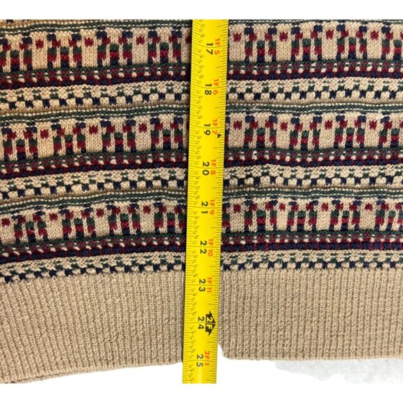 Vintage Blake & Manley XL Fair Isle Sweater Crew Neck Ramie Cotton blend Pullove - Picture 5 of 8